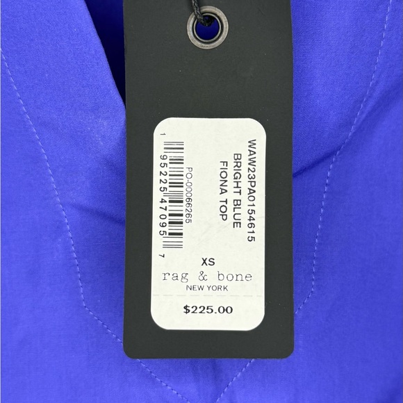 NWT Rag & Bone Royal Blue Blouse with Drawstring - Picture 2 of 6